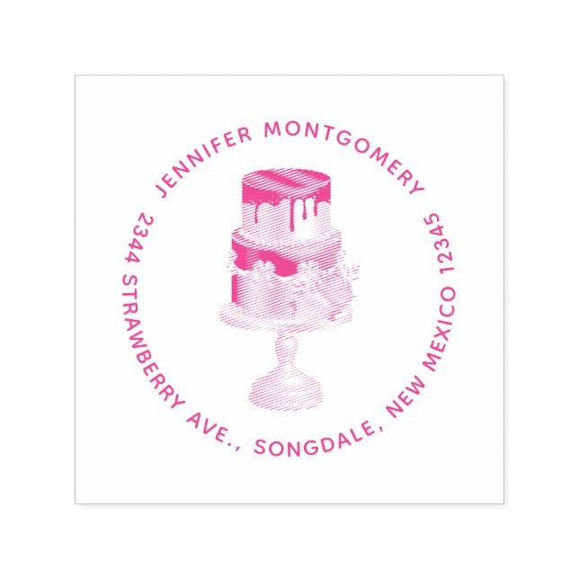 Tampon Auto-encreur Chocolat Drives Delicious Adresse de gâteau de lux (Design)