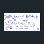 Tampon Auto-encreur Christmas Snowman and Snowflakes Adresse de retour<br><div class="desc">Ajoutez une touche de fantaisie à votre courrier cette saison des Fêtes avec ce timbre d'adresse de retour facile à customiser. Jolie oeuvre d'art de bonhomme de neige fantaisiste avec de petits flocons de neige. Il suffit d'utiliser le modèle pour changer le nom de famille et l'adresse à votre propre...</div>