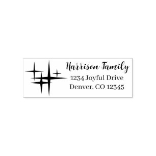 Tampon Auto-encreur Christmas Stars Minimaliste Adresse de retour