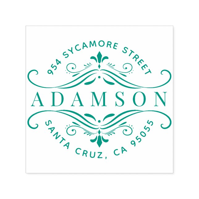 Tampon Auto-encreur Circulaire personnalisée Nom de famille moderne Ad (Design)