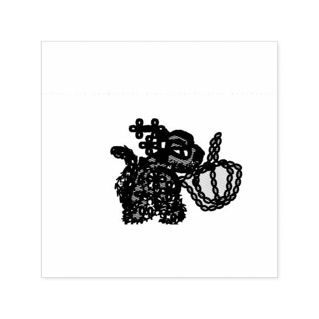 Tampon Auto-encreur Citrouille de chat noir chemin cool (Design)