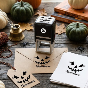 Tampon Auto-encreur Citrouille personnalisée Jack O Lantern Halloween 