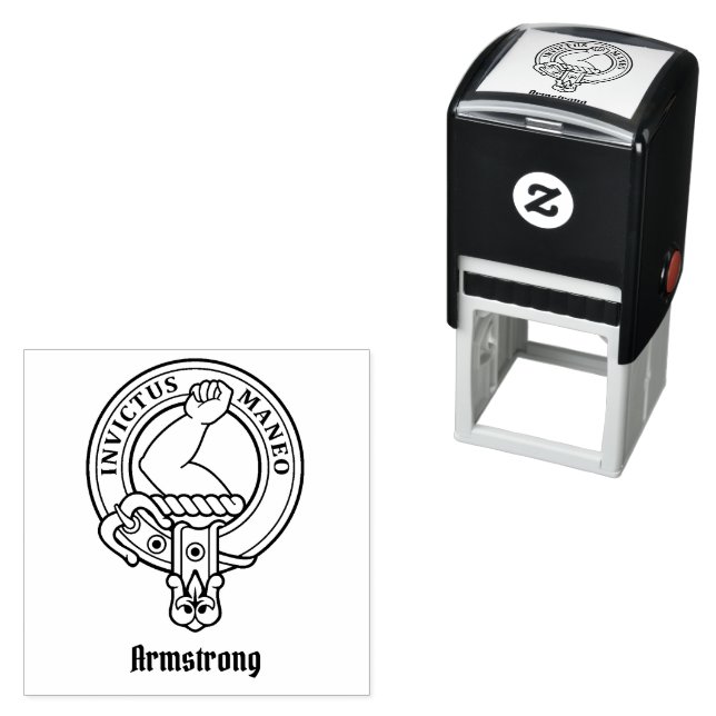 Tampon Auto-encreur Clan Armstrong Crest Stamp autoportant (En situation)