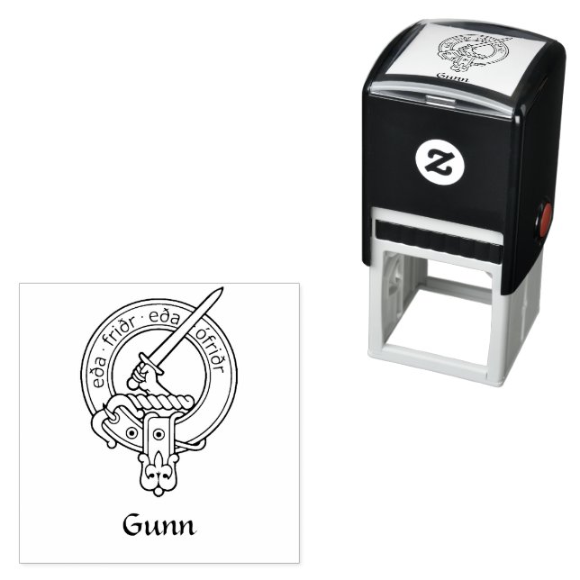 Tampon Auto-encreur Clan Gunn Crest Stamp autoportant (En situation)