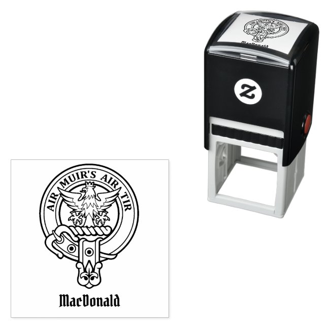 Tampon Auto-encreur Clan MacDonald de Keppoch Crest Stamp autoportant (En situation)