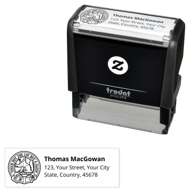 Tampon Auto-encreur Clan MacGowan Crest Stamp autoportant (En situation)