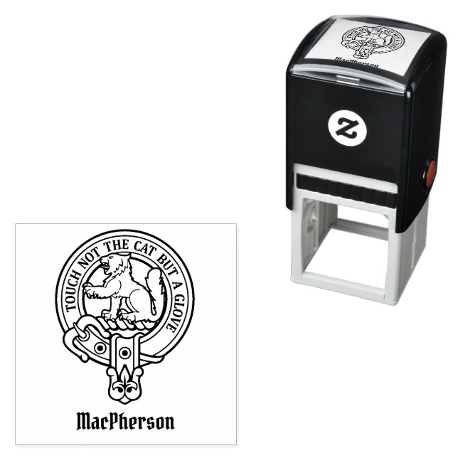 Tampon Auto-encreur Clan MacPherson Crest Stamp autoportant (En situation)