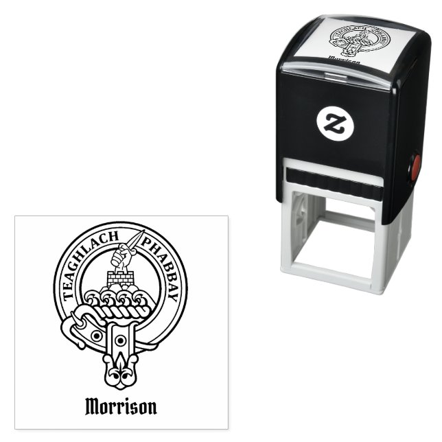 Tampon Auto-encreur Clan Morrison Crest Stamp autoportant (En situation)
