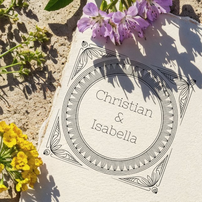 Tampon Auto-encreur Classic Couple's Names Self-Inking Stamp (Créateur téléchargé)