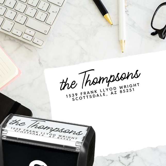 Tampon Auto-encreur Classic Modern Script Mariage Adresse de retour (Créateur téléchargé)