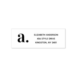 Tampon Auto-encreur Classic Moderne Monogramme Simple Adresse de retou