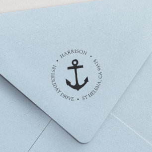 Tampon Auto-encreur Classic Nautical Anchor Return Address