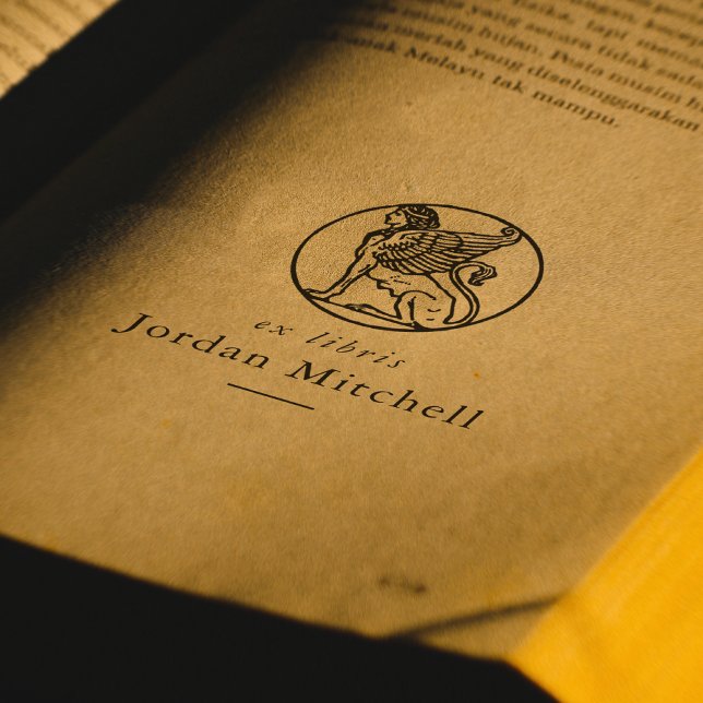 Tampon Auto-encreur Classic Sphinx Nom personnalisé Ex Libris Livre (Stamp Mock-up)