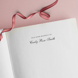 Tampon Auto-encreur Classique Élégant Cursive Ce Livre Appartient À
