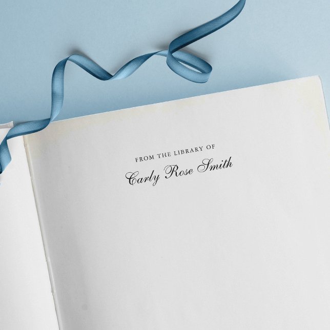 Tampon Auto-encreur Classique Élégant En Cursive De La Bibliothèque De (Créateur téléchargé)