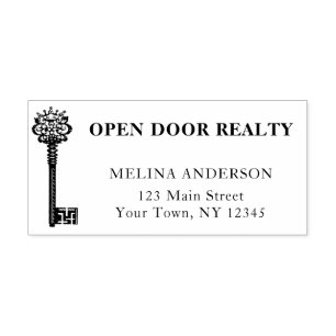 Tampon Auto-encreur Clé Vintage d'entreprise immobilière