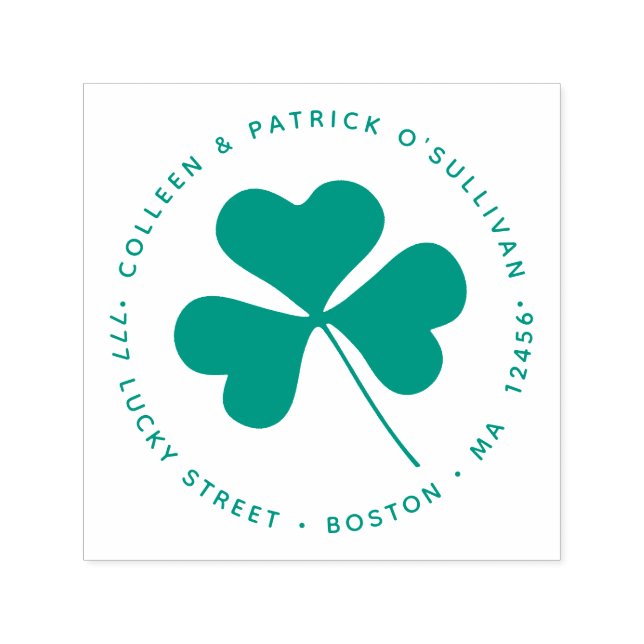 Tampon Auto-encreur Clover Floral Shamrock vert irlandais (Design)