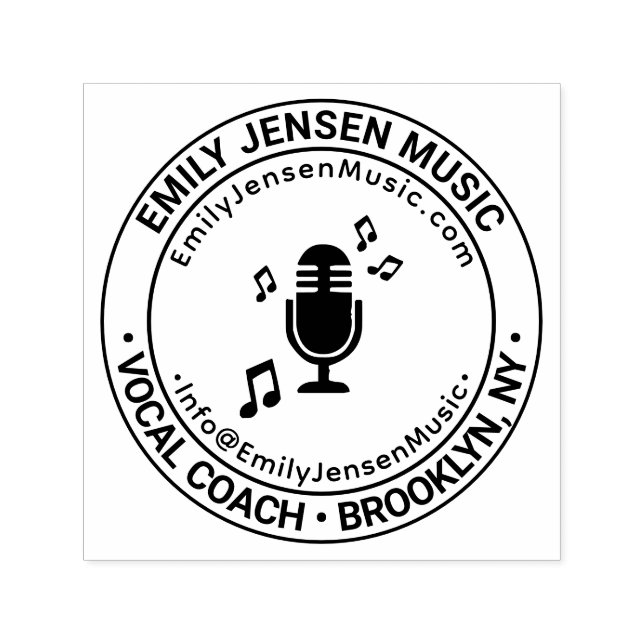 Tampon Auto-encreur Coach Vocal Nom de l'entreprise de voix Emplacemen (Design)