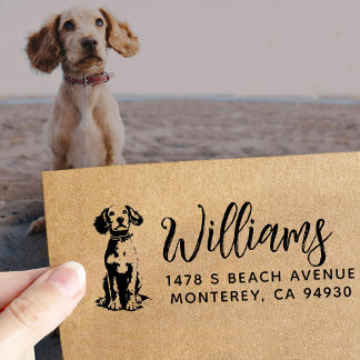 Tampon Auto-encreur Cocker Spaniel Owner Return Address Dog Owner