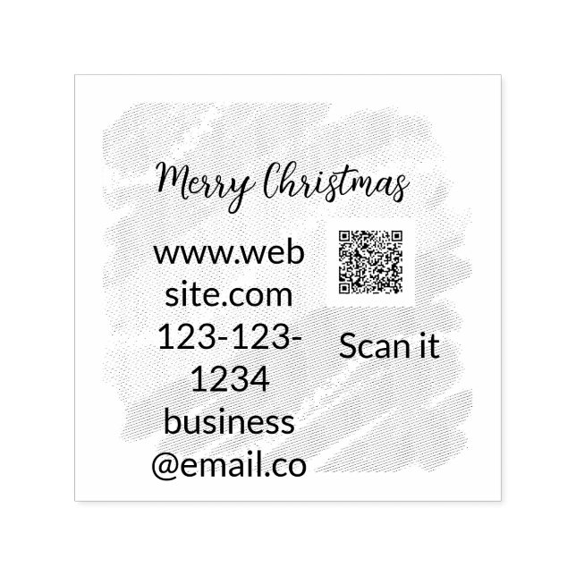 Tampon Auto-encreur code QR de joyeux Noël affaires jaune vert wate (Design)