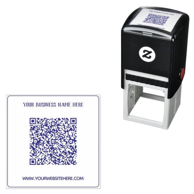 Tampon Auto-encreur Code QR Nom commercial Site Web Stamp autocollant (En situation)