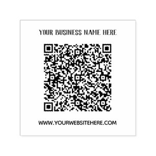 Tampon Auto-encreur Code QR Nom commercial Site Web Timbre Exemple