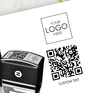 Tampon Auto-encreur Code QR Texte personnalisé Logo professionnel pers