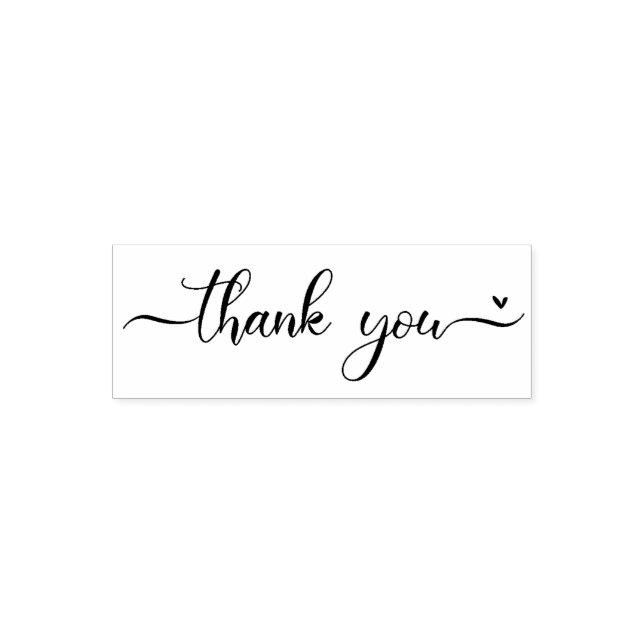 Tampon Auto-encreur Cœur de remerciement d'écriture fantaisie (Design)