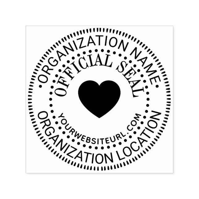 Tampon Auto-encreur Coeur Générique Personnalisé Nom officiel du sceau (Design)
