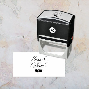 Tampon Auto-encreur Coeur Mariage moderne