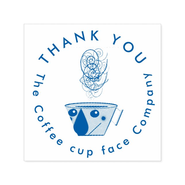 Tampon Auto-encreur coffee cup face logo design  (Design)