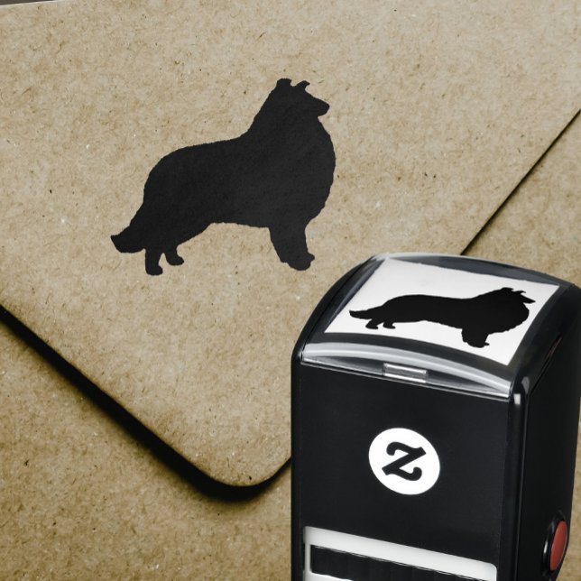 Tampon Auto-encreur Collie Silhouette (Créateur téléchargé)