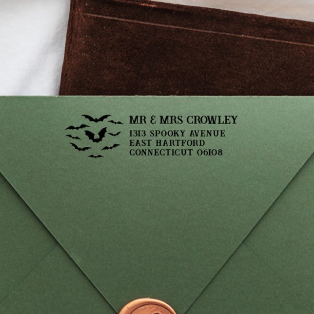 Tampon Auto-encreur Colony of Bats Halloween Adresse de retour (Créateur téléchargé)