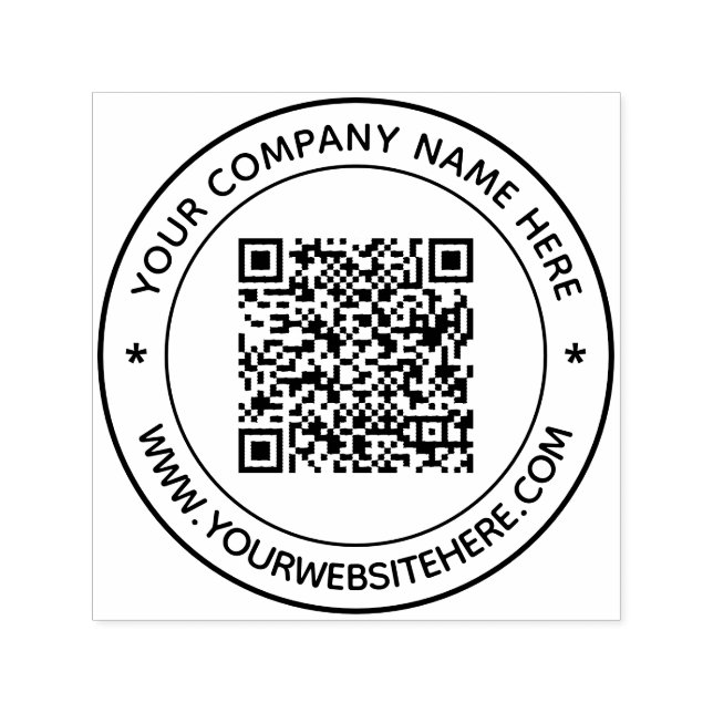 Tampon Auto-encreur Concevez votre propre code QR - Timbre d'arrondi d (Design)