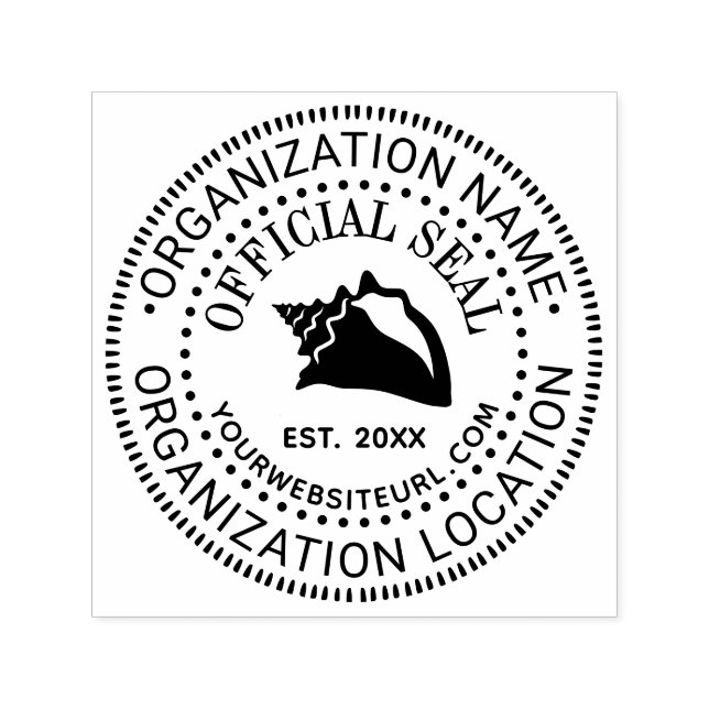 Tampon Auto-encreur Coquille de conc #2 Nom officiel du sceau URL de l (Design)