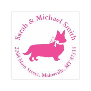 Tampon Auto-encreur Corgi Chien Baby shower Chien Chien Gris Gris Gall