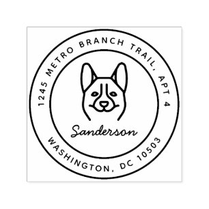 Tampon Auto-encreur Corgi Dog Adresse de retour Timbre auto-allumage