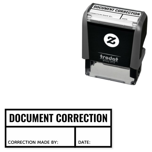 Tampon Auto-encreur Correction de document initiale et date légale not (En situation)