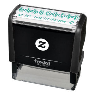 Tampon Auto-encreur "CORRECTIONS MERVEILLEUSES !" + Nom de l'éducateur