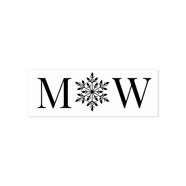 Tampon Auto-encreur Couple hivernal Mariage 2 Monogramme initial (Design)