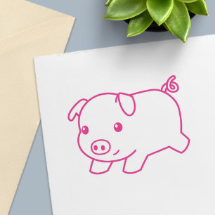 Tampon Auto-encreur Courir le cochon de porc