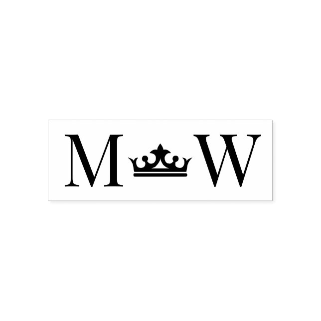 Tampon Auto-encreur Couronne #2 Couple Mariage 2 Monogramme Initial (Design)