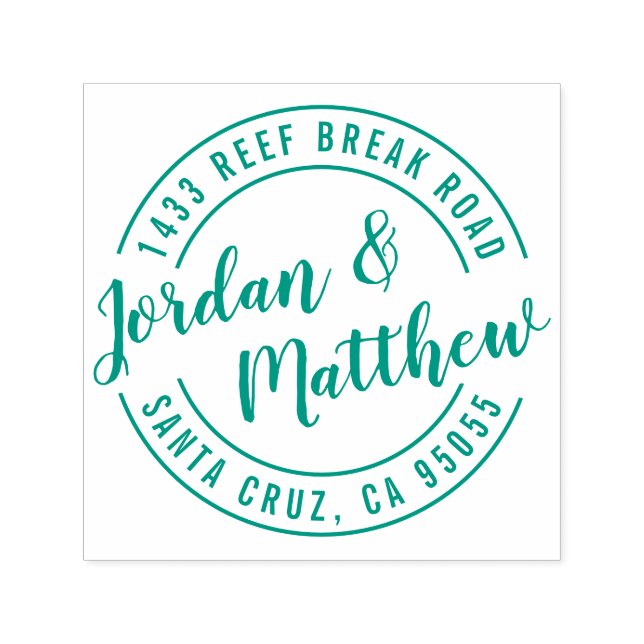 Tampon Auto-encreur Courrier à main marié Script de retour Adresse (Design)