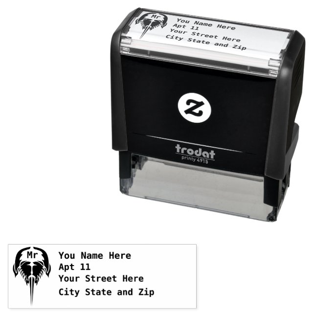 Tampon Auto-encreur Crabe de fer à cheval en Étiquette de style tatoua (En situation)