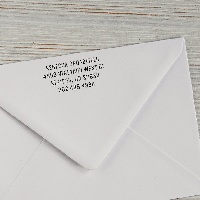 Tampon Auto-encreur Créer votre adresse de retour Nom moderne minimali (Elegant Return Address Self inking Stamp)