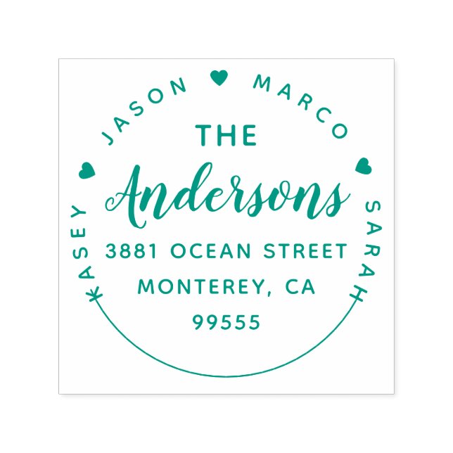 Tampon Auto-encreur Créer votre nom de famille personnalisé Adresse de (Design)