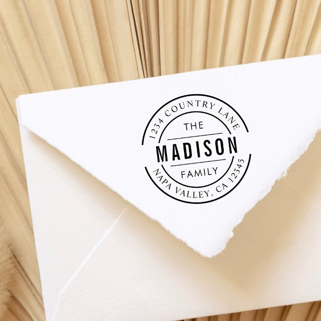 Tampon Auto-encreur Créer votre propre nom de famille Adresse de retou (Créateur téléchargé)