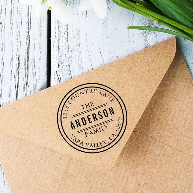 Tampon Auto-encreur Créez votre propre adresse de retour circulaire (Créateur téléchargé)