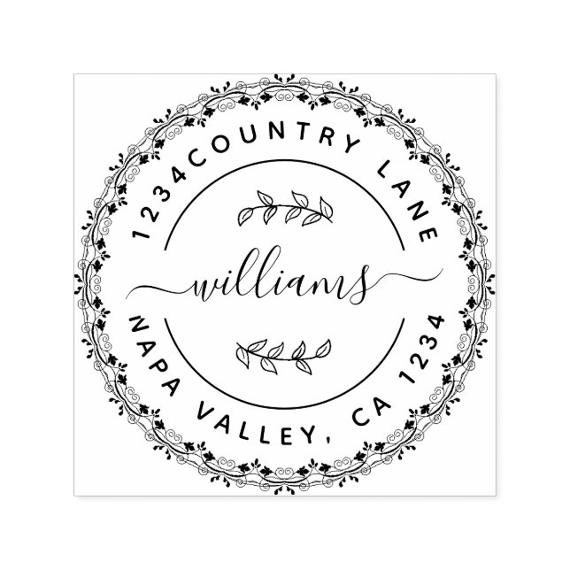 Tampon Auto-encreur Créez votre propre adresse de retour d'arrondi (Design)