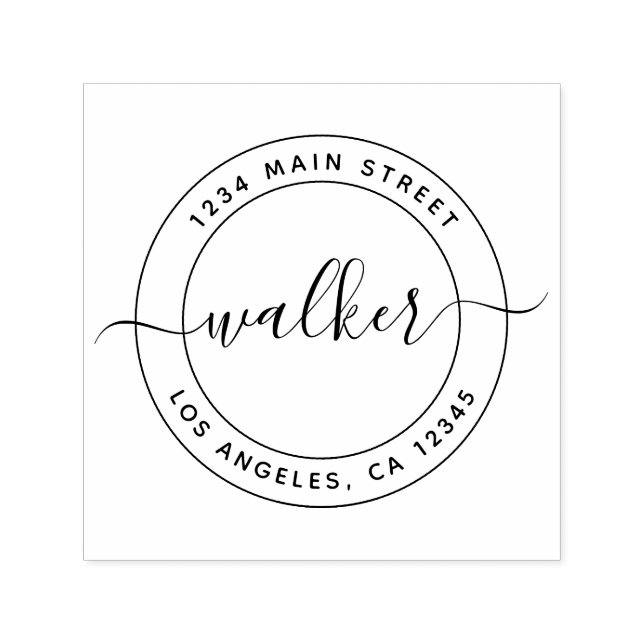 Tampon Auto-encreur Créez votre propre adresse de retour d'arrondi (Design)